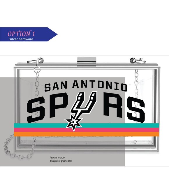 San Antonio Spurs Clear Acrylic Clutch - Picture 1 of 2